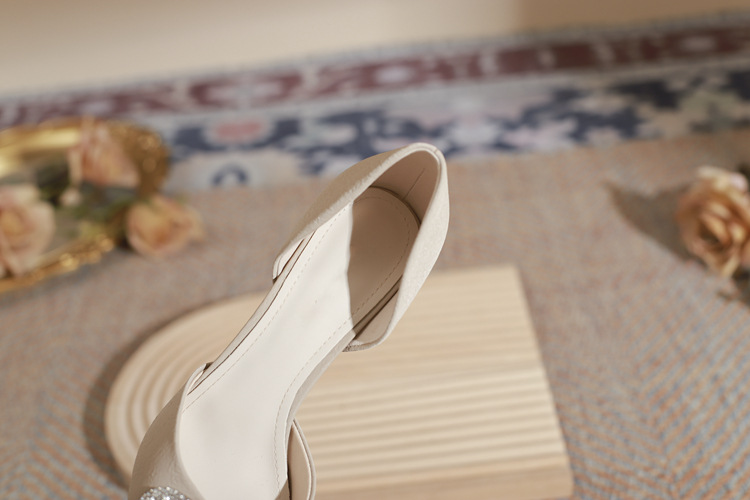 Stiletto Pumps Wedding Shoes Women's Crystal Square Pointed Heels_voghion.com