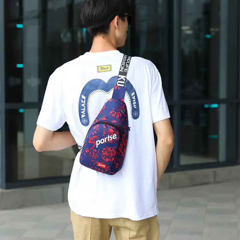 2024春秋新款男士胸包多功能户外运动单肩包休闲简约时尚斜挎包