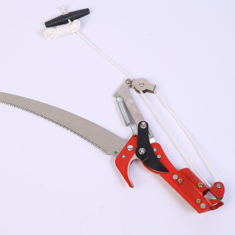 Fábrica de herramientas de jardín dos poleas cortadoras de ramas altas recolección de cuchillas de sierra de cinta de fruta hechas a mano 2 en 1 cortadoras de ramas altas