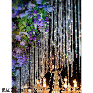 Acrylic Connected Beads Wedding Decoration Chain Stage Ceiling Curtain Door Curtain Bead Curtain Christmas Tree Crystal Tree Bead Wire Curtain