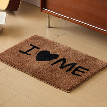 中古风浴室地垫加厚简约植绒吸水脚垫家用进门垫卧室床边防滑地毯