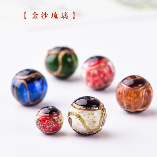 Sandalwood Agate Bead Bracelet and Necklace DIY Ancient Gold Wire Bead Wholesaler Beads Accessories Zibo Boshan