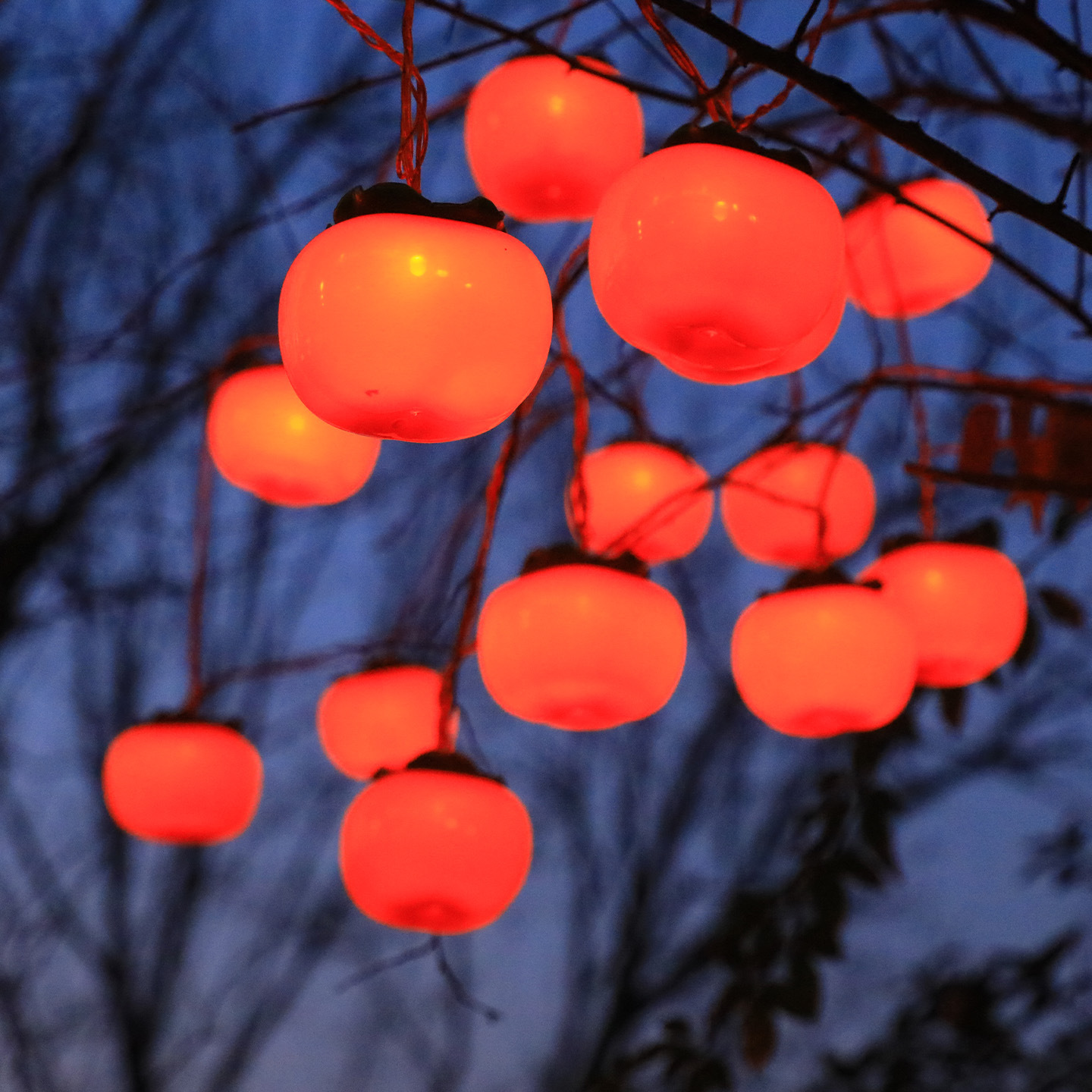 Nueva lámpara de caqui grande, lámpara solar LED Ruyi, lámpara solar al aire libre, jardín de luz, lámpara de caqui del Festival de Primavera