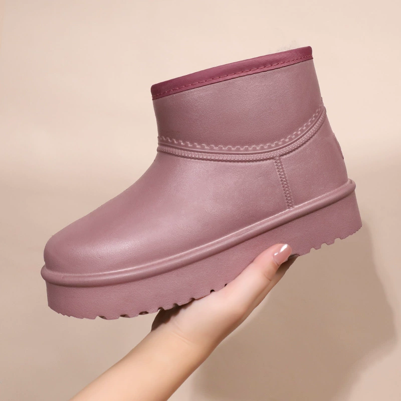Оптовая продажа зимние снежные сапоги женские утолщенные бархатные теплые хлопчатобумажные туфли водонепроницаемые холодные средние трубочки мама хлопчатобумажные сапоги