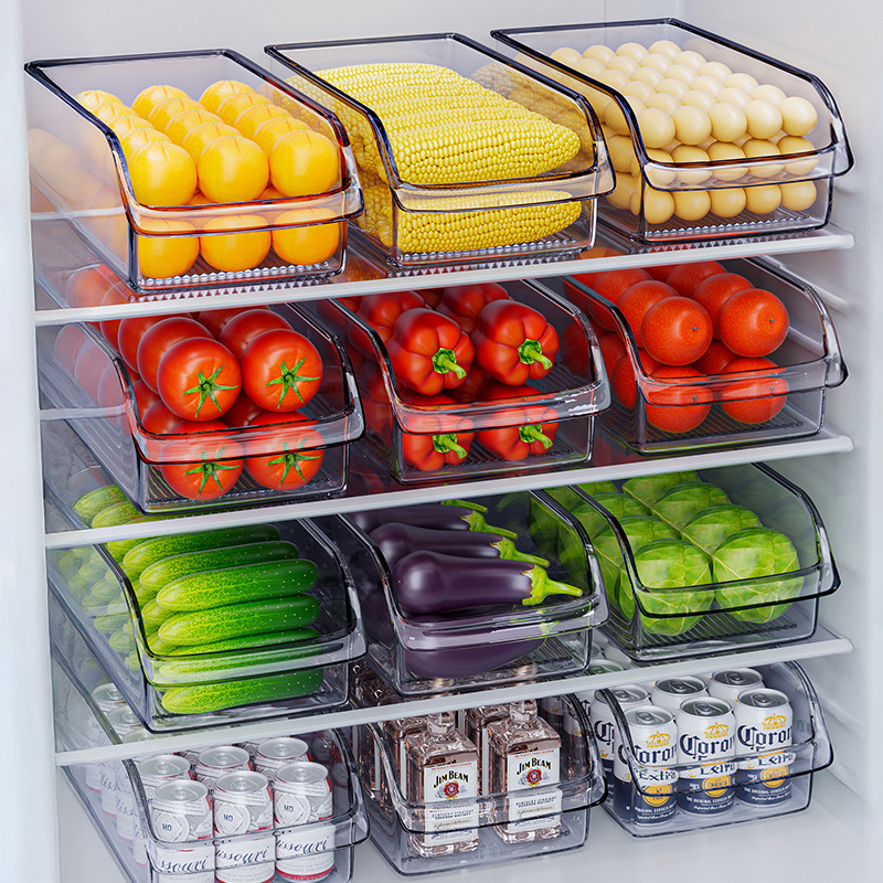 Refrigerator Storage Box Drawer-Type Organizing Fresh-Keeping Box Food-Grade Kitchen Special Vegetable and Egg Freezing Storage Artifact