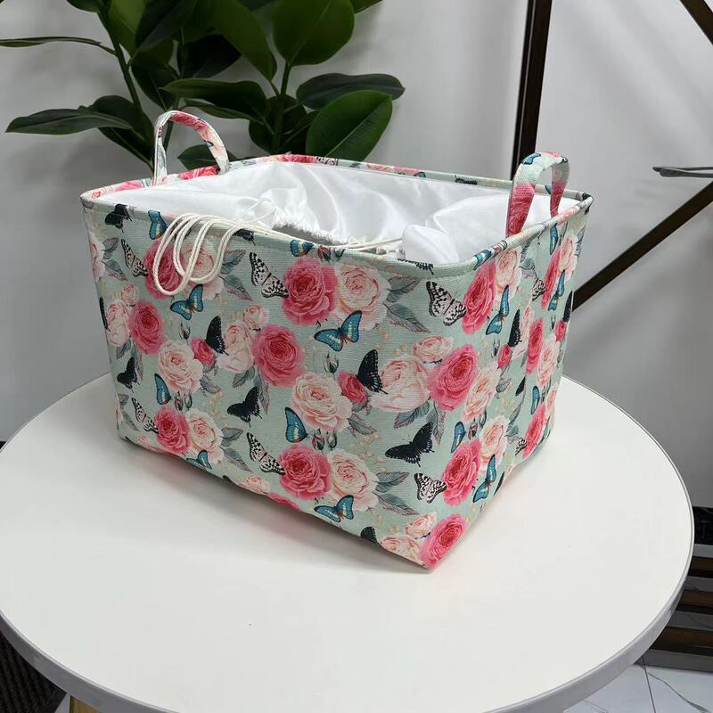 Clothes storage bag girdle opening storage basket canvas storage box home storage supplies clothing storage box wholesale