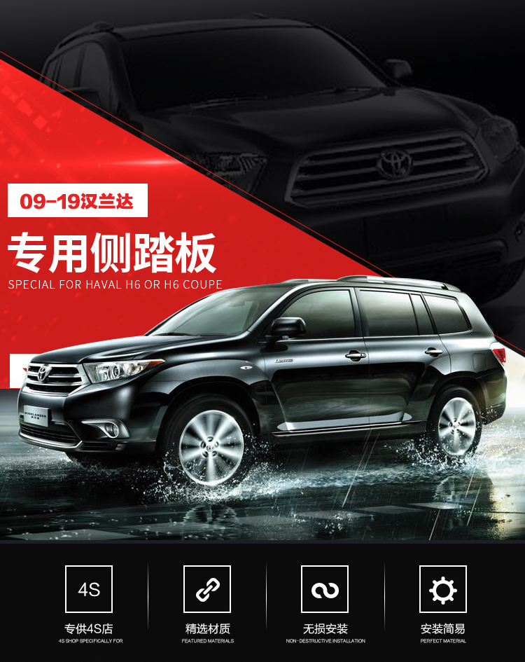 Suitable for 2009-2019 Highlander footrest welcome modification