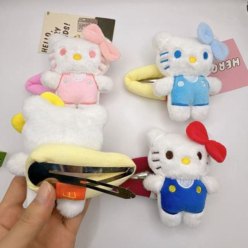 批发大号毛绒猫咪KT公仔掰掰夹发夹可爱百搭女孩刘海侧边夹发饰潮|undefined