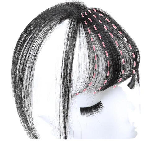 3D air bangs wig for women, fluffy middle-parted bangs, same style internet celebrity bangs wig piece, head replacement piece