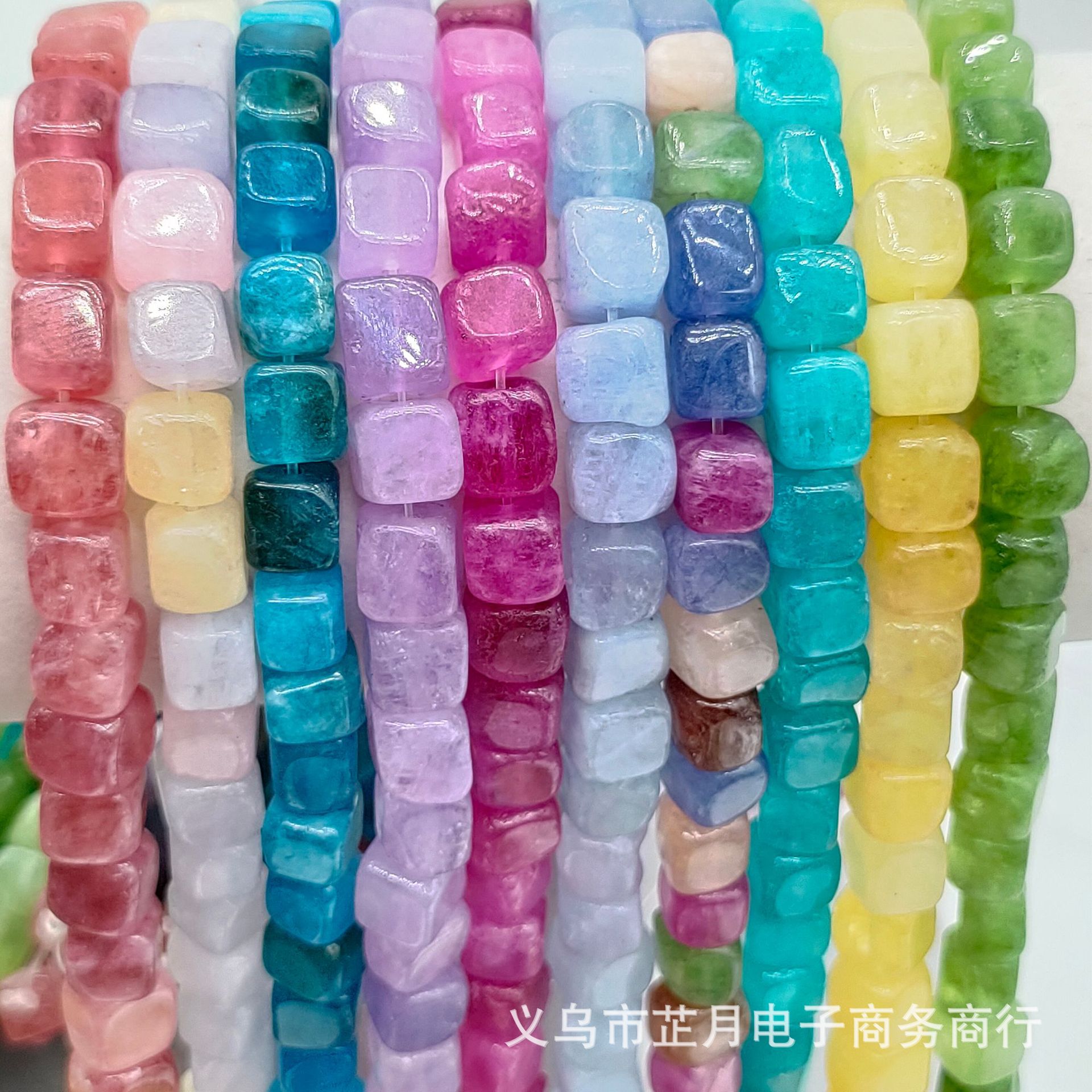 8MM Colorful Morganite Baroque Beads DIY Jewelry Components Semi-finished Blue Green Aventurine Spotted Agate Square Beads