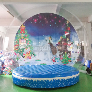 Inflatable transparent snowflake ball crystal ball shopping mall display New Year's Day Santa Claus cartoon inflatable transparent snowman