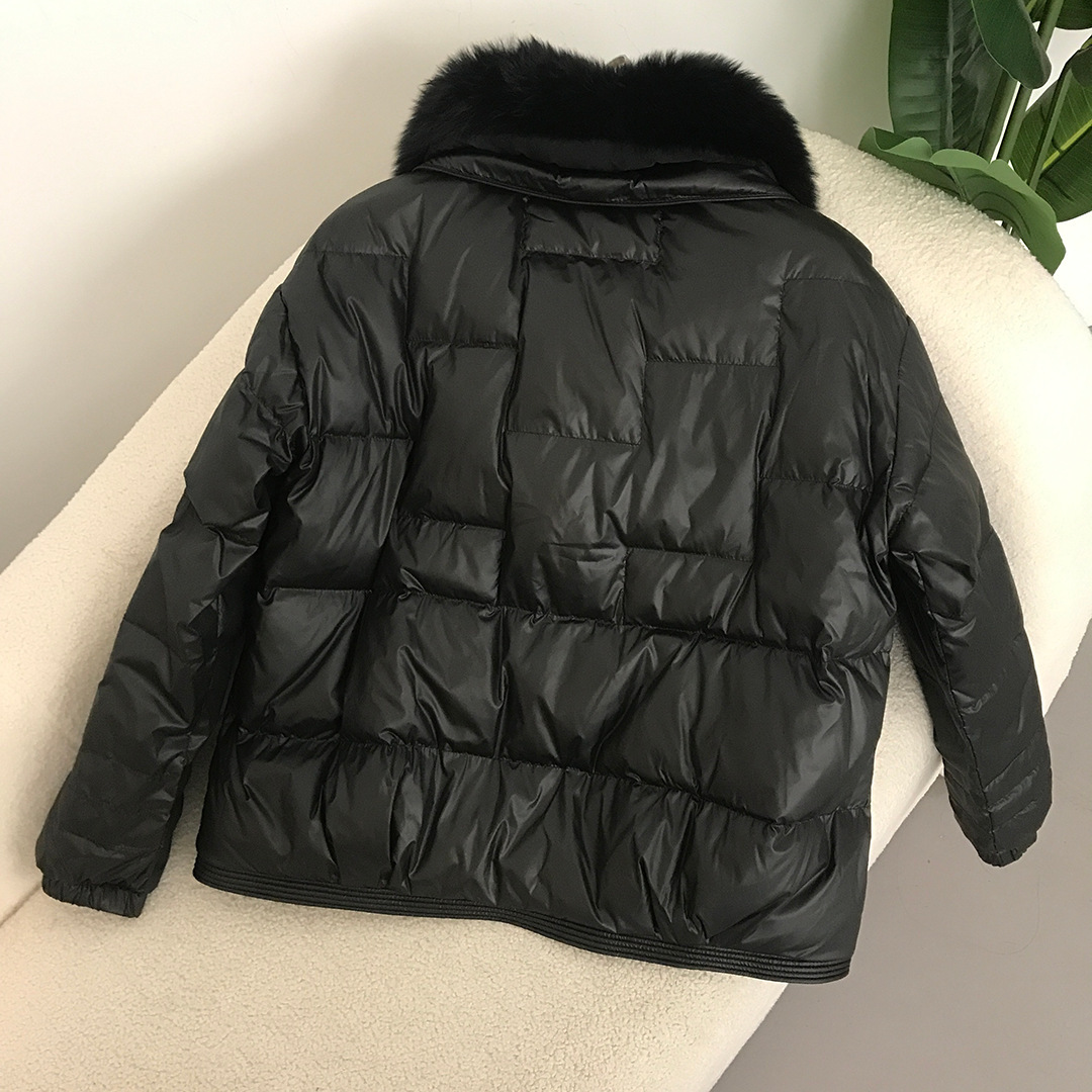 Women's Clothing Down jacket short style for women high end high grade slim loose fashion retro button stitching mink fur down jacket_voghion.com