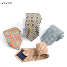 8cm 男士商务正装结婚休闲百搭 真丝印花领带手打碎花图案箭头型