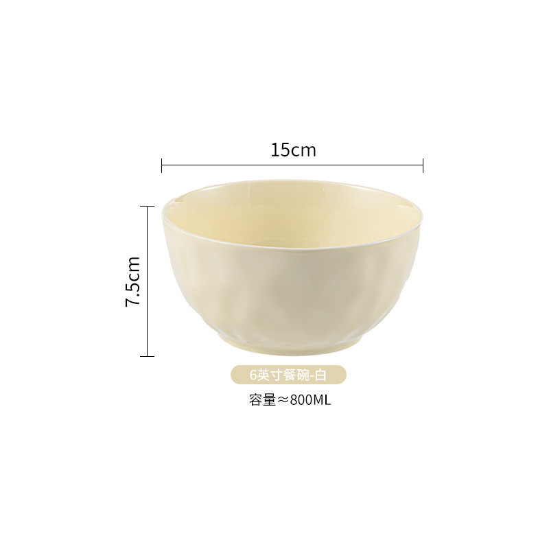 Juego de vajilla de cerámica, platos para el hogar, combinación de tazón de arroz de estilo crema, regalo de alto valor, tazón fresco pequeño