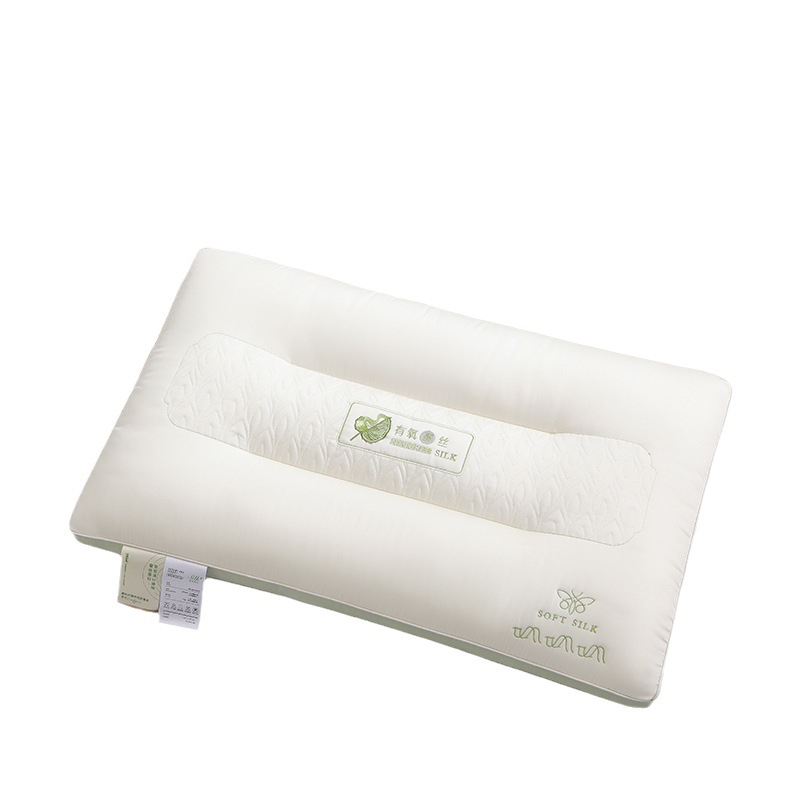 Almohada de proteína de seda respetuosa con la piel almohada de protección del cuello de alto soporte núcleo súper suave almohada de protección de la columna cervical tridimensional