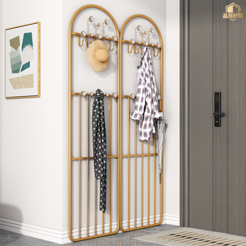 No-Drill Door Hanger for Bedroom Wall Coat Rack Entryway Door Clothes Rack Wall-Mounted Clothes Rack