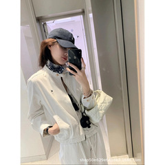RL拉夫【老干部夹克】Polo小马牛仔夹克青花撞色翻领拉链外套女