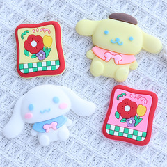 新白狗玉桂狗可愛卡通DIY軟膠配件兒童發卡裝飾貼片洞洞鞋扣拖鞋