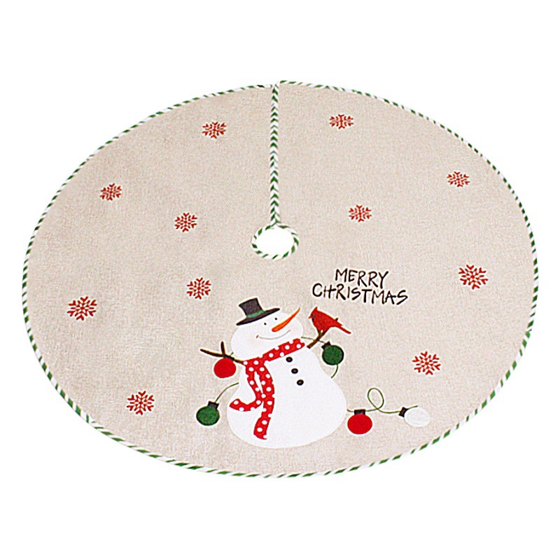 Hong Kong amor nuevo 110cm Lino bordado árbol falda vestido hasta árbol de Navidad inferior delantal de edad