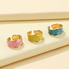 Enamel for ice cream handmade, fashionable one size ring, Korean style