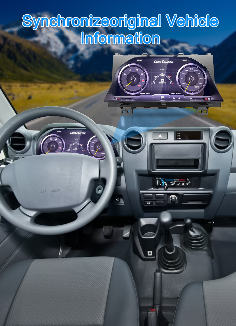 Suitable for Toyota Land Cruiser Lc70 Lcd Instrument Panel Old to New Upgraded Car-Specific Instrument Panel