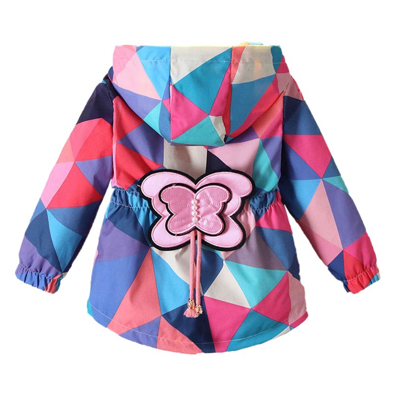 Niñas abrigo primavera y otoño 2024 nuevos niños de la chaqueta del bebé cazadora estilo occidental mariposa