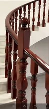 ♤农村自建房别墅复式实木楼梯扶手定 制室内栏杆家用中式立柱橡