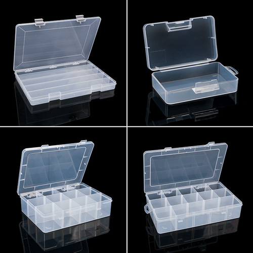 Batch wholesale small storage boxes with partitions, small parts boxes, mini boxes, sample boxes, transparent plastic boxes long