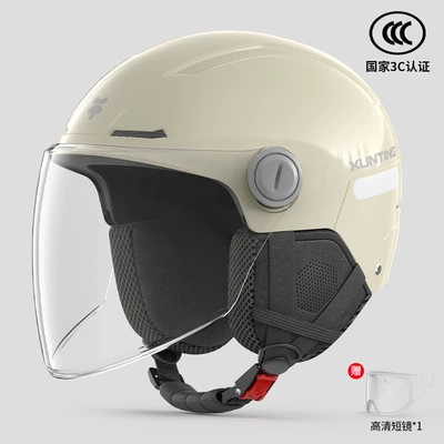 Motosiklet kaskı (dəbilqə) – 3C Certified Large Electric Vehicle Helmet - 3c-large-size-apricot-four-seasons-ear-protection-windproof-long-mirror
