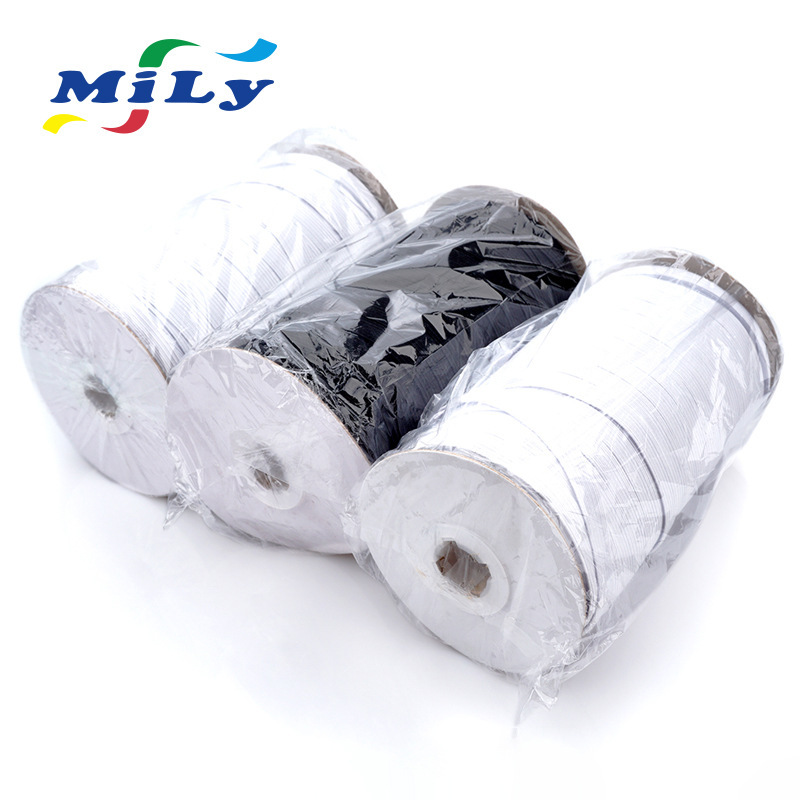 Fábrica directa de alta elasticidad negro y blanco elástico correa de marcha 3 - 15mm correa de marcha de cierre durable barra de goma estrecha plana