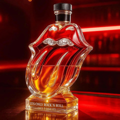 跨境新品摆件Longhorns Whiskey Bottle舌头红酒瓶酒吧密封醒酒器