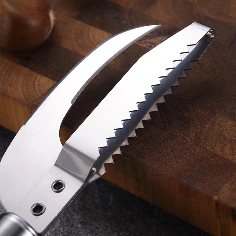 New stainless steel fish scale planer, multi-functional fish scale removal tool, manual scale removal and scale scraper, fish killing and belly opening tool