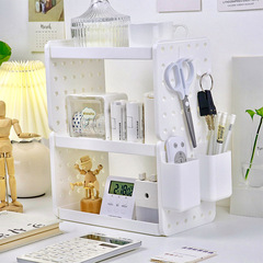 ins desktop hollow double-layer storage rack unprinted wind tunnel board hook pen holder office storage organization rack