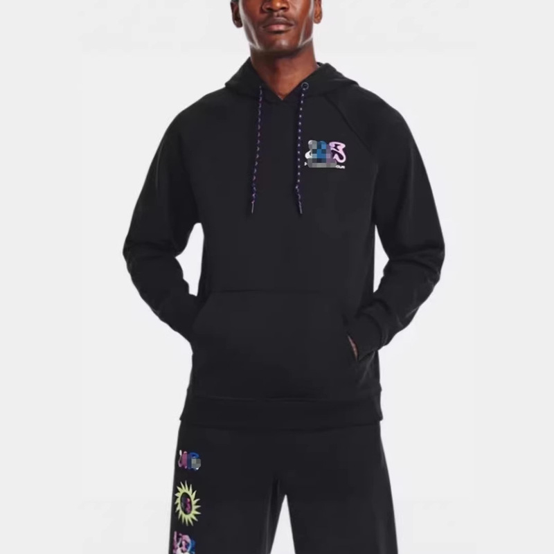 26 Cross-Border Same Style Men's Autumn and Winter Hooded Printed Fashion Sweatshirt Warm Sports Outdoor Trendy Sweatshirt W17