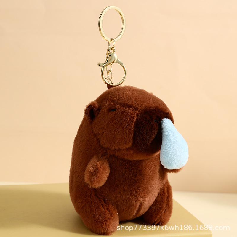 ギシギシと鳴くカピバラのカピバラのぬいぐるみが泡を吐いてつまみます。プレゼントが可愛いです。