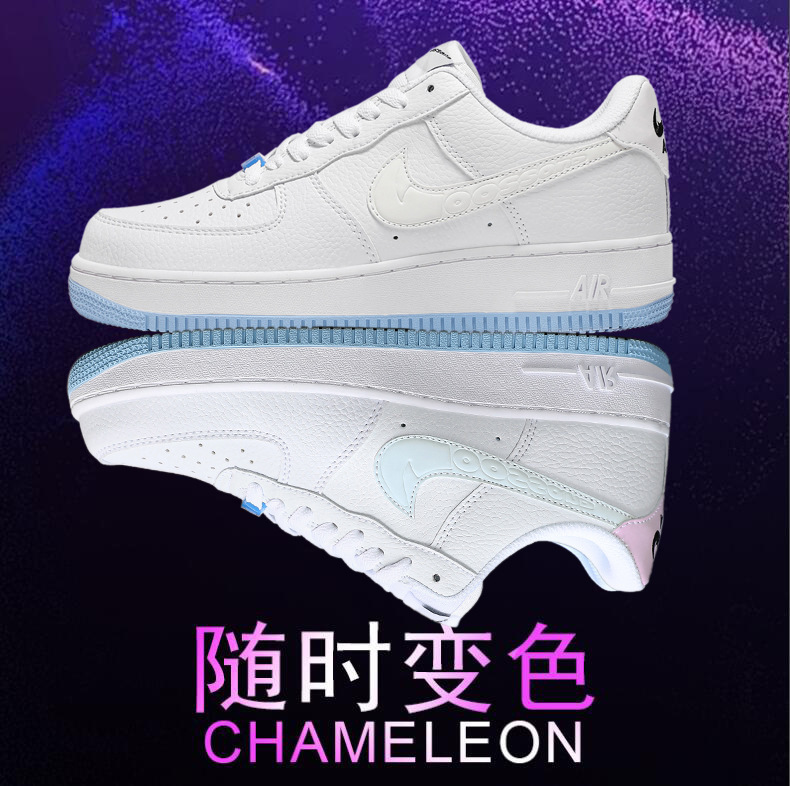 Nike Official Air Force One Men's and Women's Casual Shoes Classic Versatile Low-Top Chameleon Af1 Couple Outdoor Sports Shoes