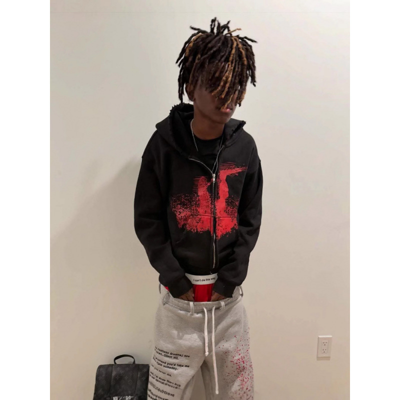 Felpa con cappuccio e zip Dark Street – Felpa oversize unisex con stampa 3D (nera, pesante, dalla S alla 5XL)_voghion.com