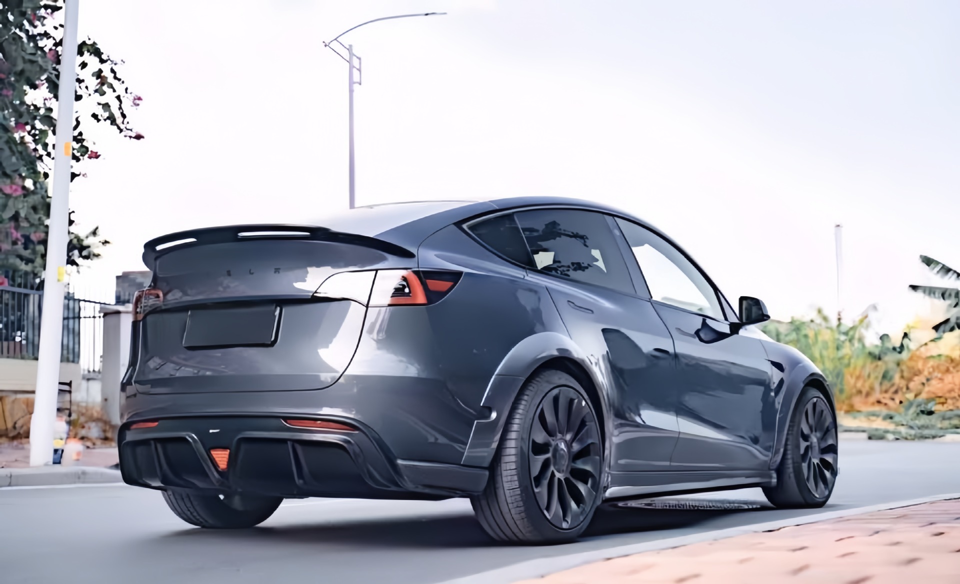 Y wheel eyebrow Fender car exterior decoration modification accessories put your version suitable for Tesla car modification accessories