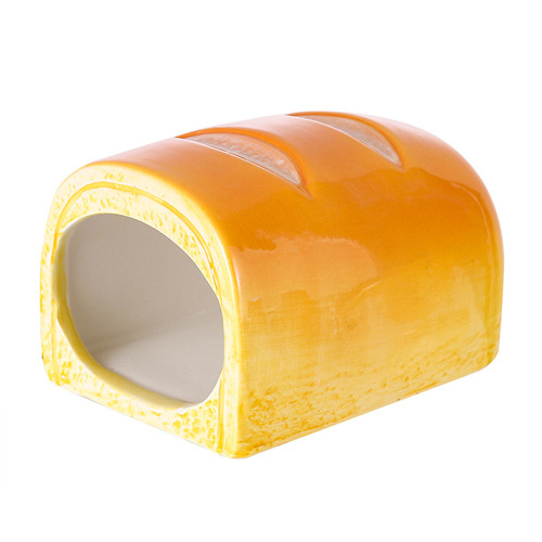 Hamster ceramic nest summer cooling shelter golden bear pet igloo creative toast bread hamster nest