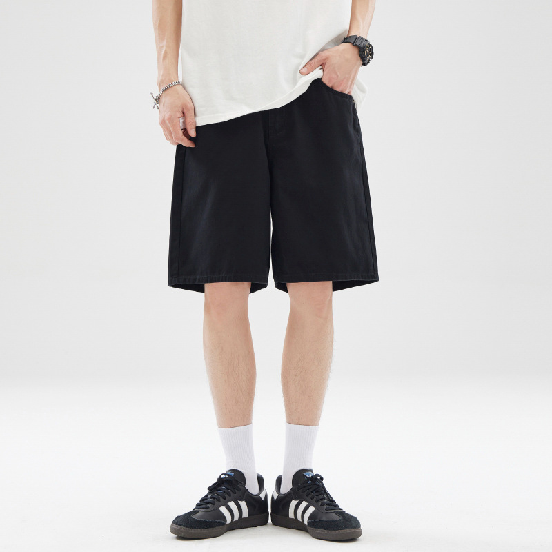 Sangu Men's Wear 2024 Summer Maillard Washed Denim Shorts Men's and Women's cleanfit Half-elastic Pants