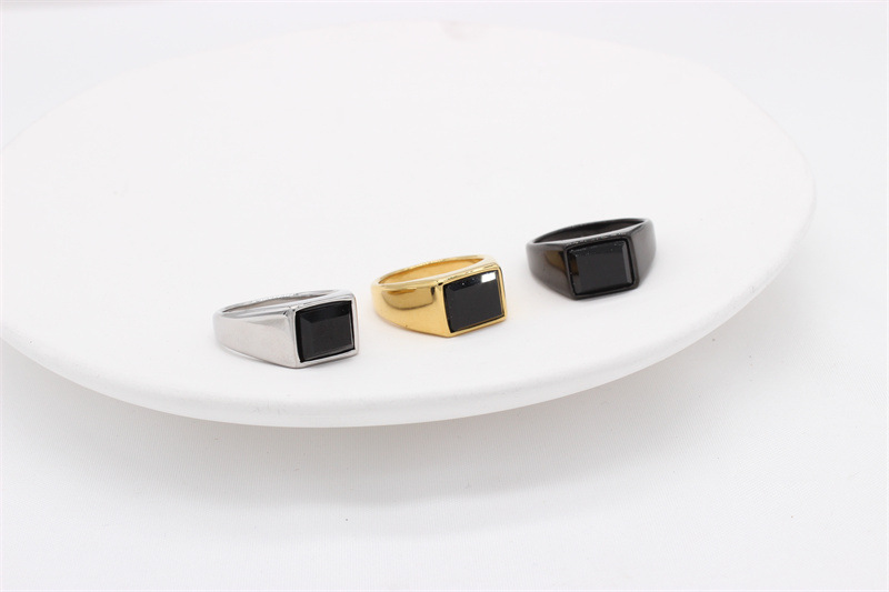 1 Piece Quantity Vintage Style Geometric Titanium Steel Unisex Rings Men Band Rings