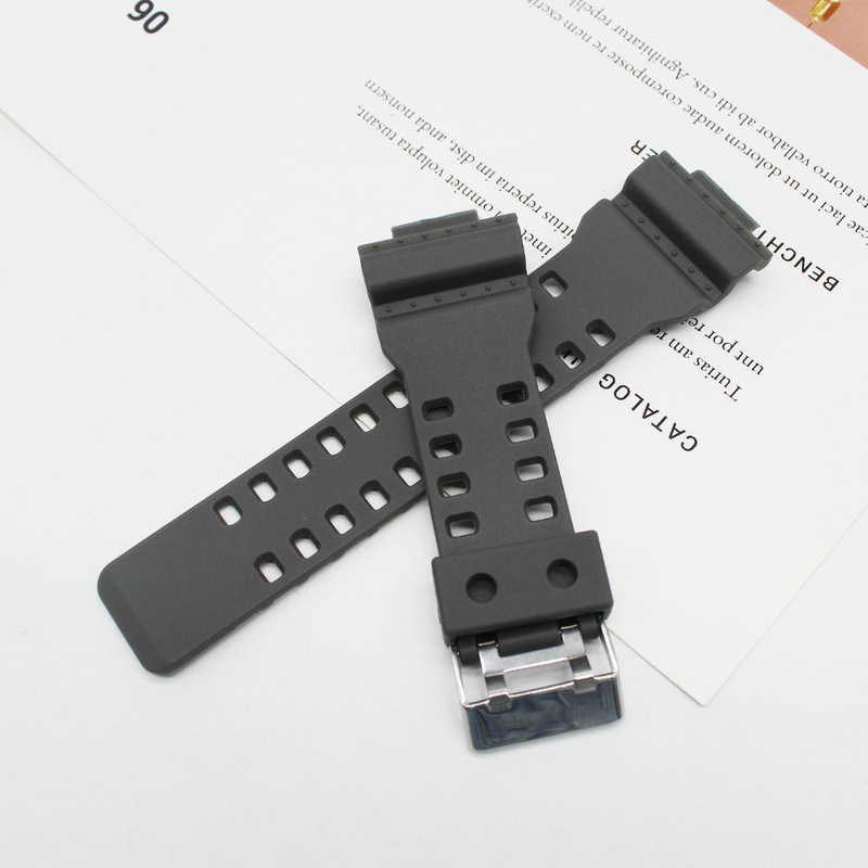 Suitable for g Shock Watch Strap Ga110/100/120 Black Warrior Black Gold Waterproof Sports Pu Strap Men's Model