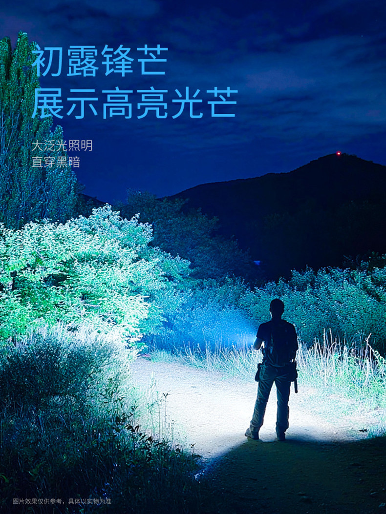 Mountaineering Night Climbing Light, Strong Light, Super Bright Flashlight, Rechargeable Outdoor Portable Night Running Warning Led Key Light