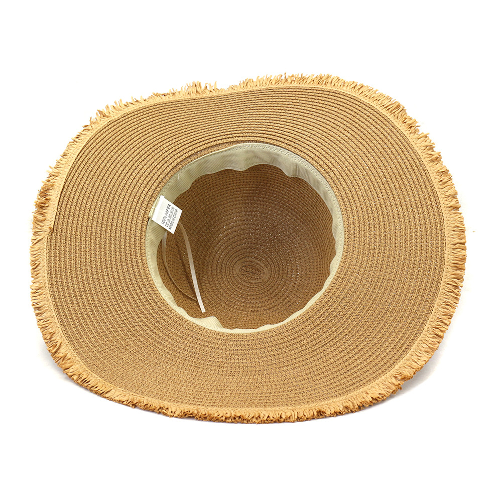 Raw Edge Dome Big Brimmed Straw Hat NSDIT104155