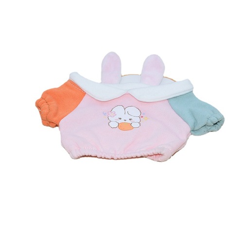 Baby clothes 10cm 20cm cotton doll sweatshirt rabbit ears lapel non-attribute doll doll can change clothes