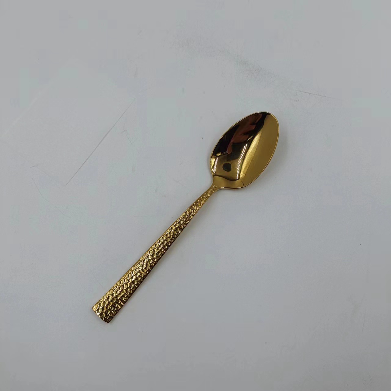 Mia cuchara de postre martilled/Champagne Gold 5 piezas a partir de cabello