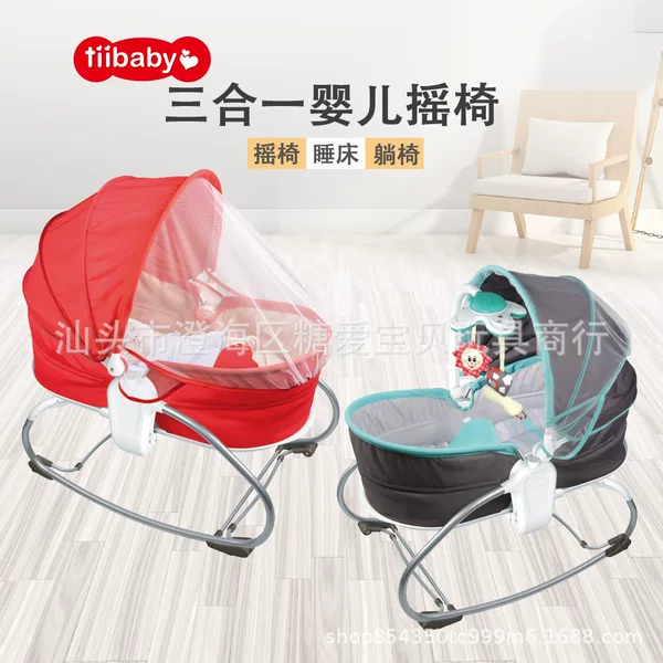 3-in-1 Cradle Bed Crib Baby Bed Portable Removable Multi-Functional Foldableable Newborn Mosquito Net Crib