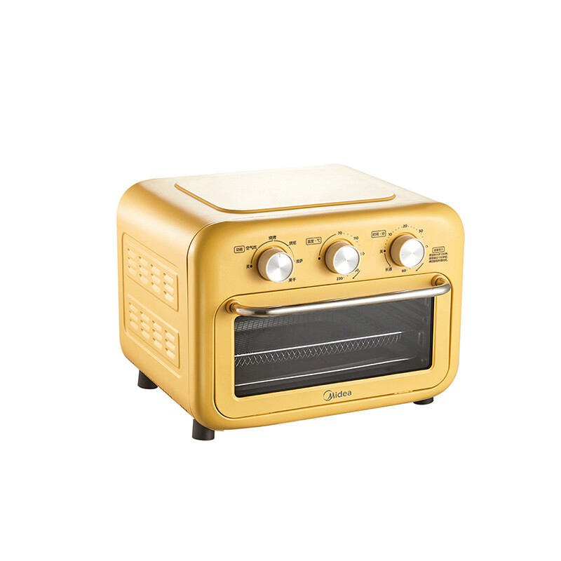 美的空气炸锅烤箱一体机小型家用烘培炉电烤箱二合一PT1210黄色