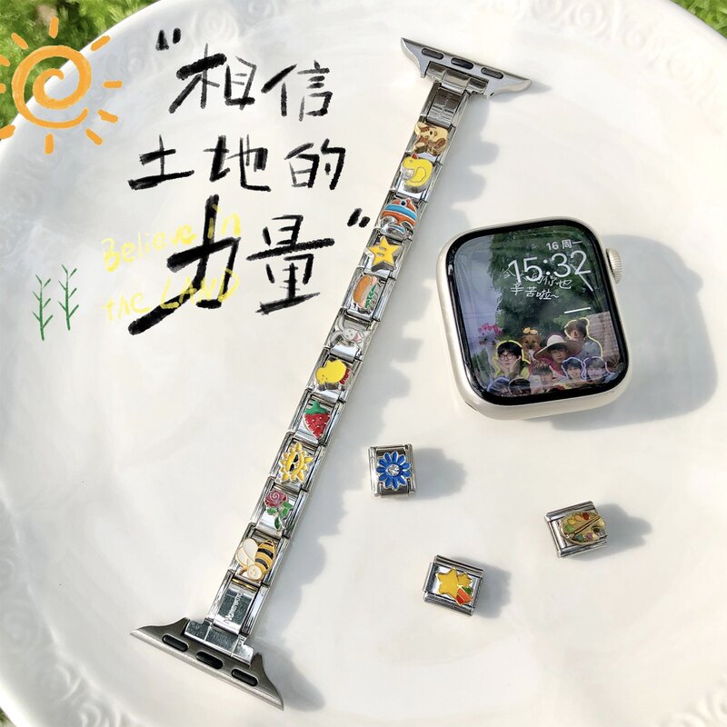 Suitable for Iwatchs11 Apple Watch Strap S10/9/8 Original Zongdi Bar Ten Qintian Module Bracelet Se