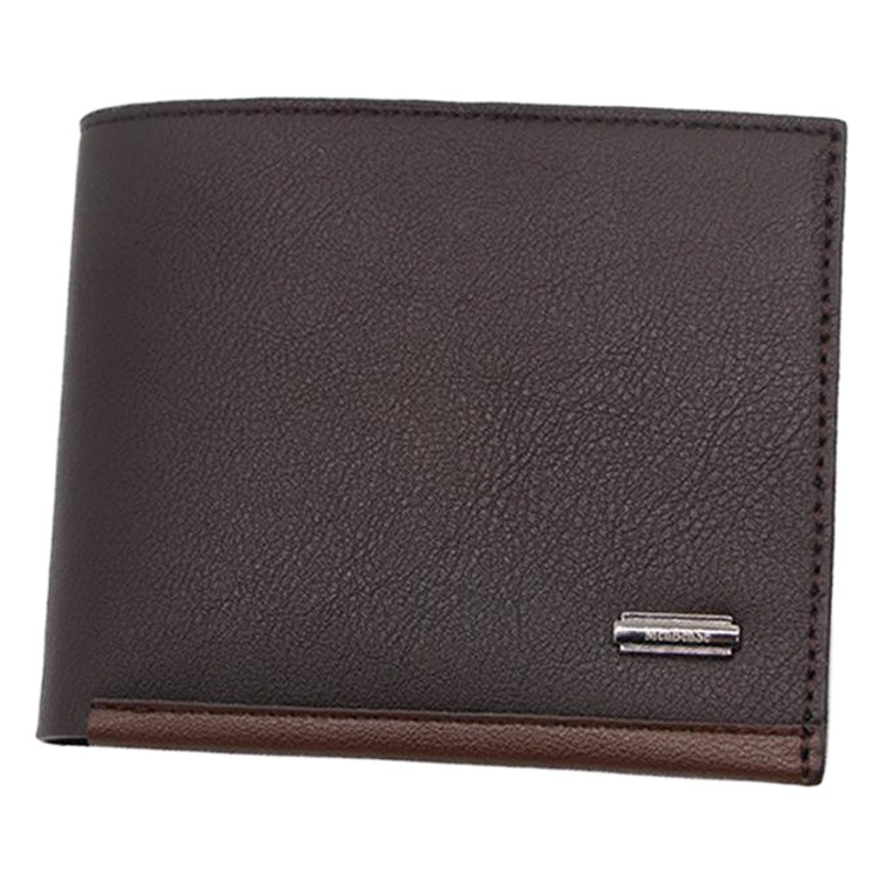 Menbense cartera los hombres corto moda negocio Cruz dinero bolsa de tres veces los